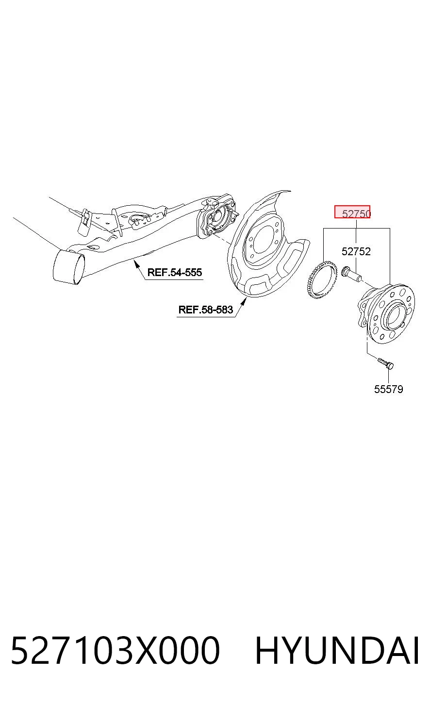 527103X000 Hyundai/Kia Маточина задня