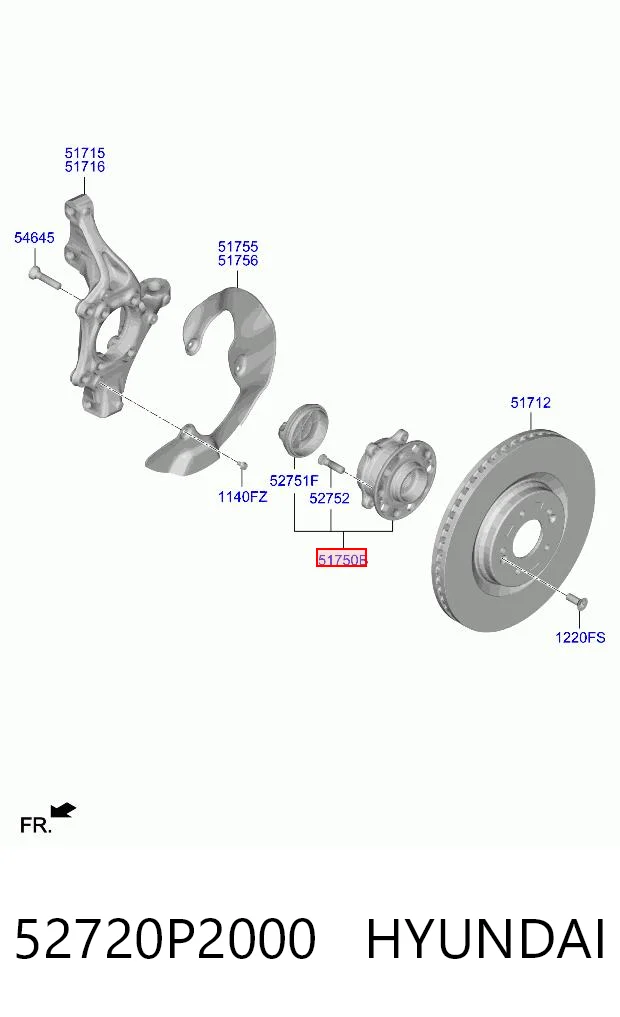 52720P2000 Hyundai/Kia Маточина (передня)