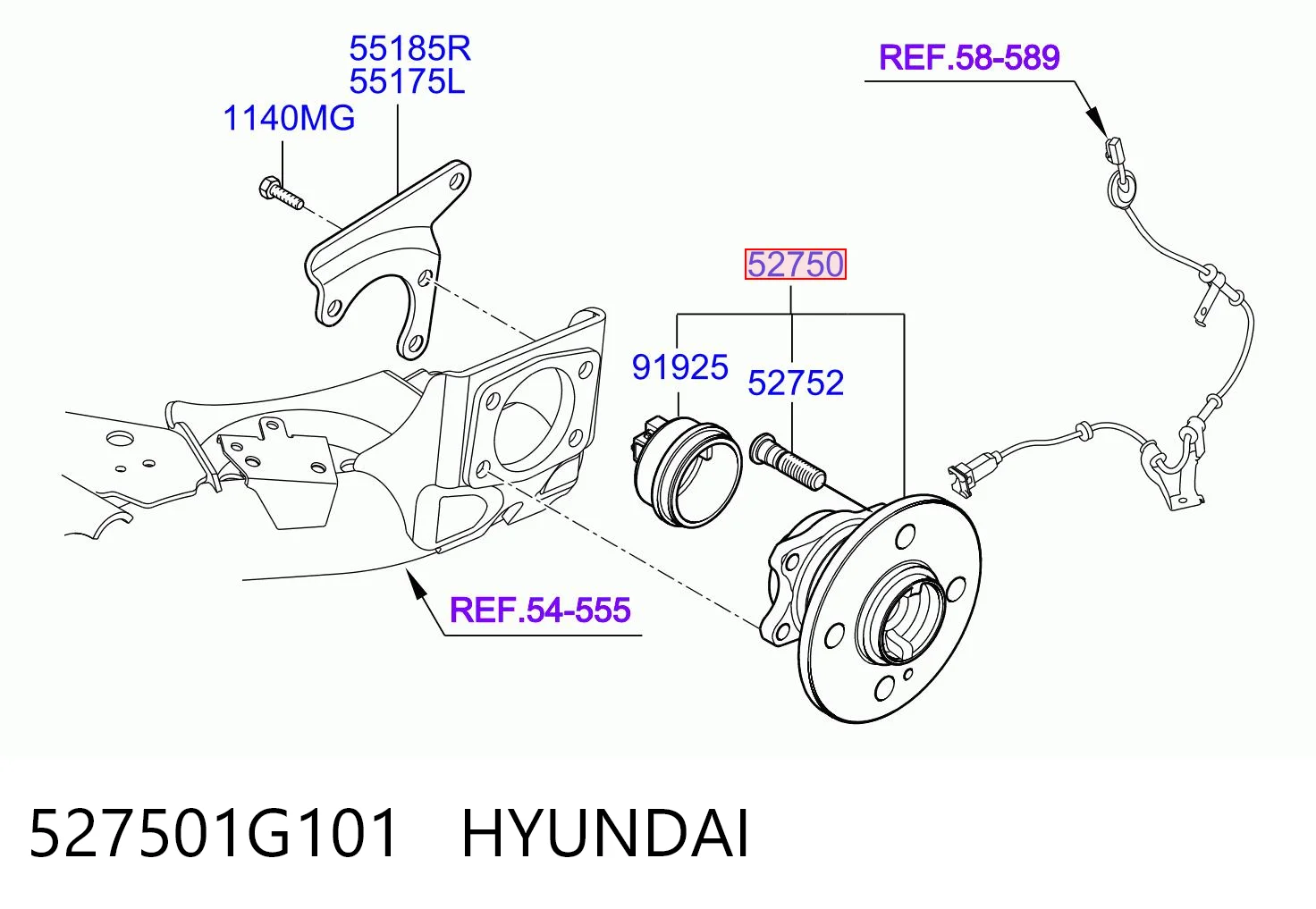 527501G101 Hyundai/Kia Маточина задня