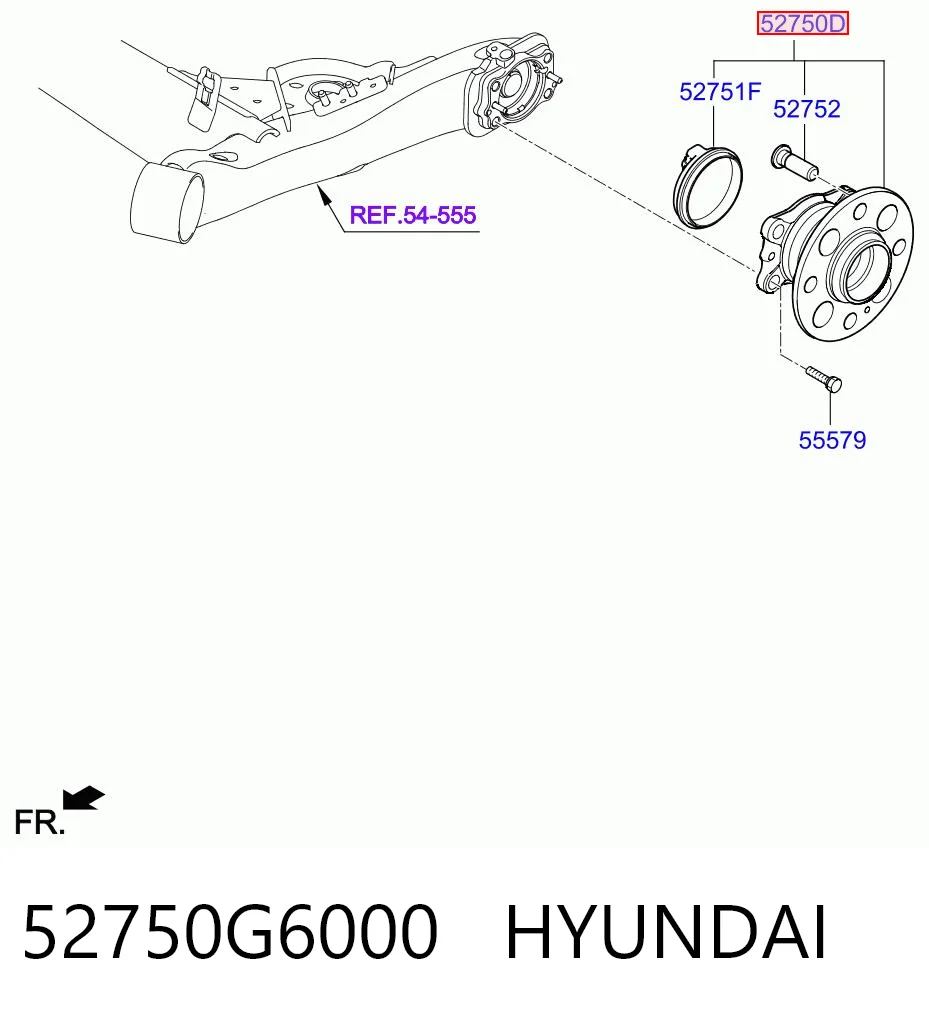 52750G6000 Hyundai/Kia Маточина задня