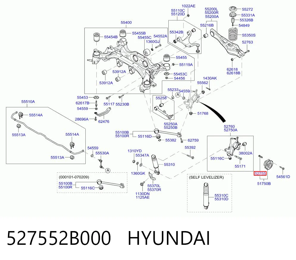 527552B000 Hyundai/Kia Шпилька маточини колеса задня