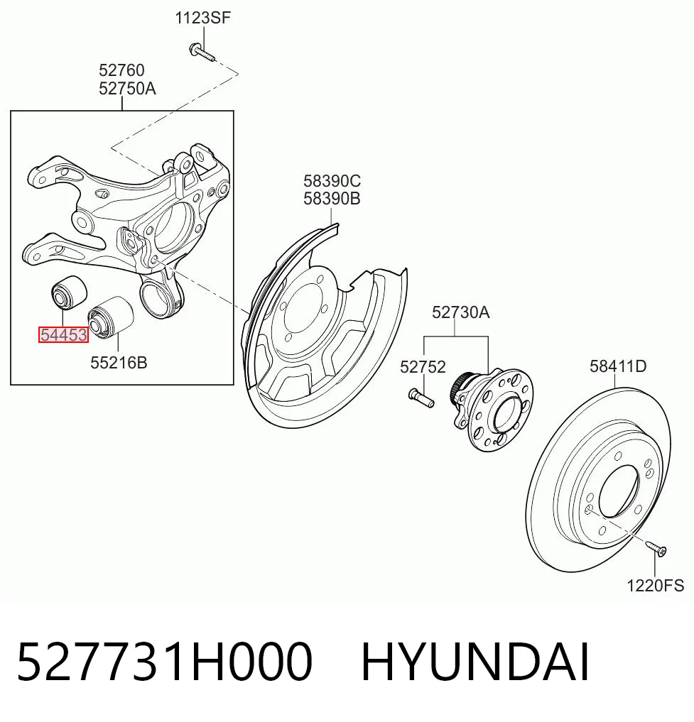 Сайлентблок амортизатора заднього Market (OEM) 527731H000 ціна, від 6.92 USD