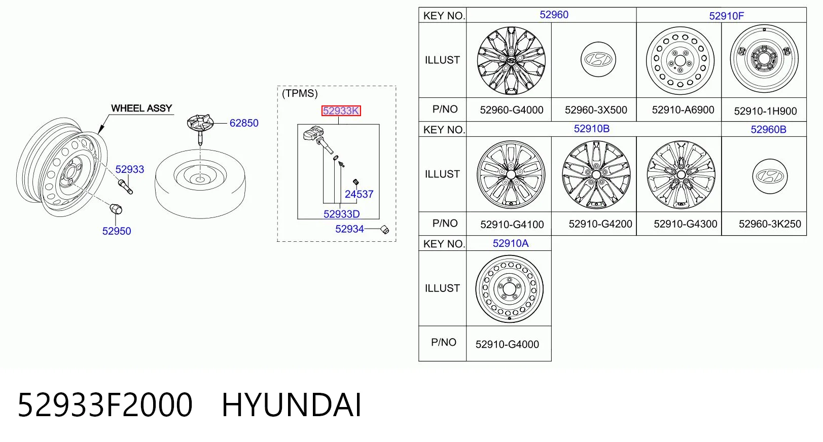 52933F2000 Hyundai/Kia Датчик шин