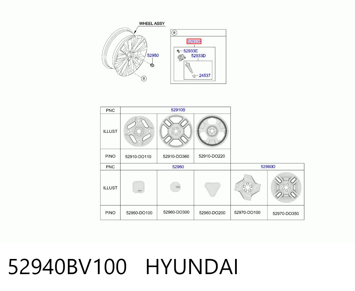 52940BV100 Hyundai/Kia Датчик шин