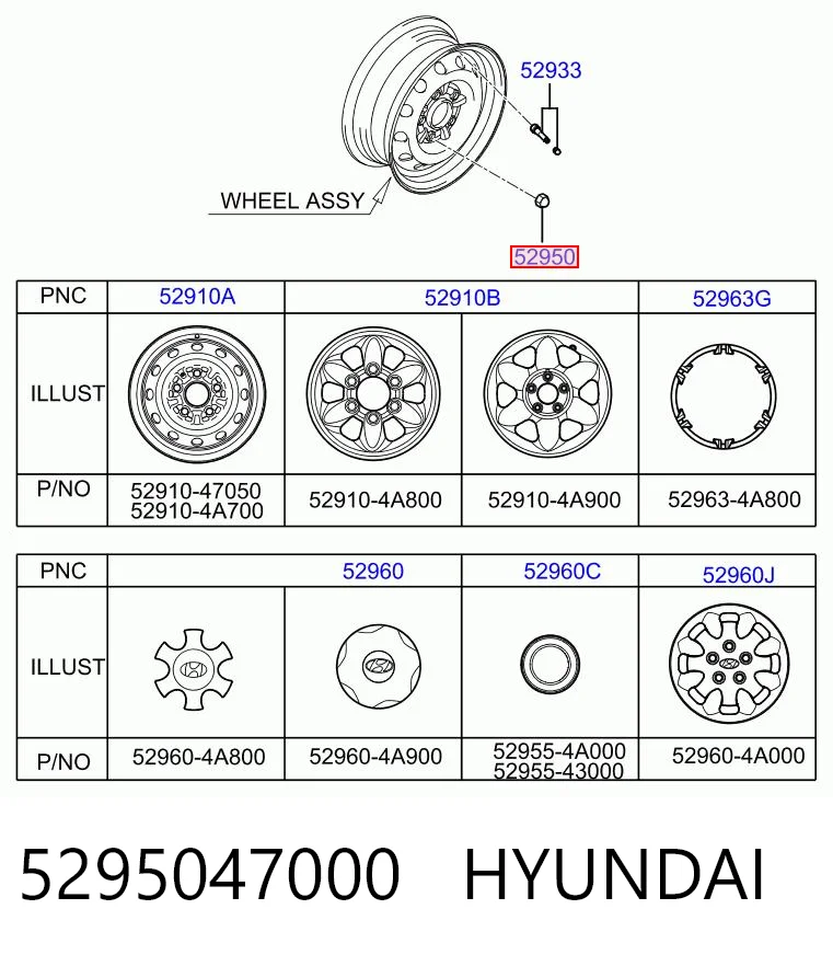 Гайка колеса на Hyundai H-1 STAREX Starex TQ