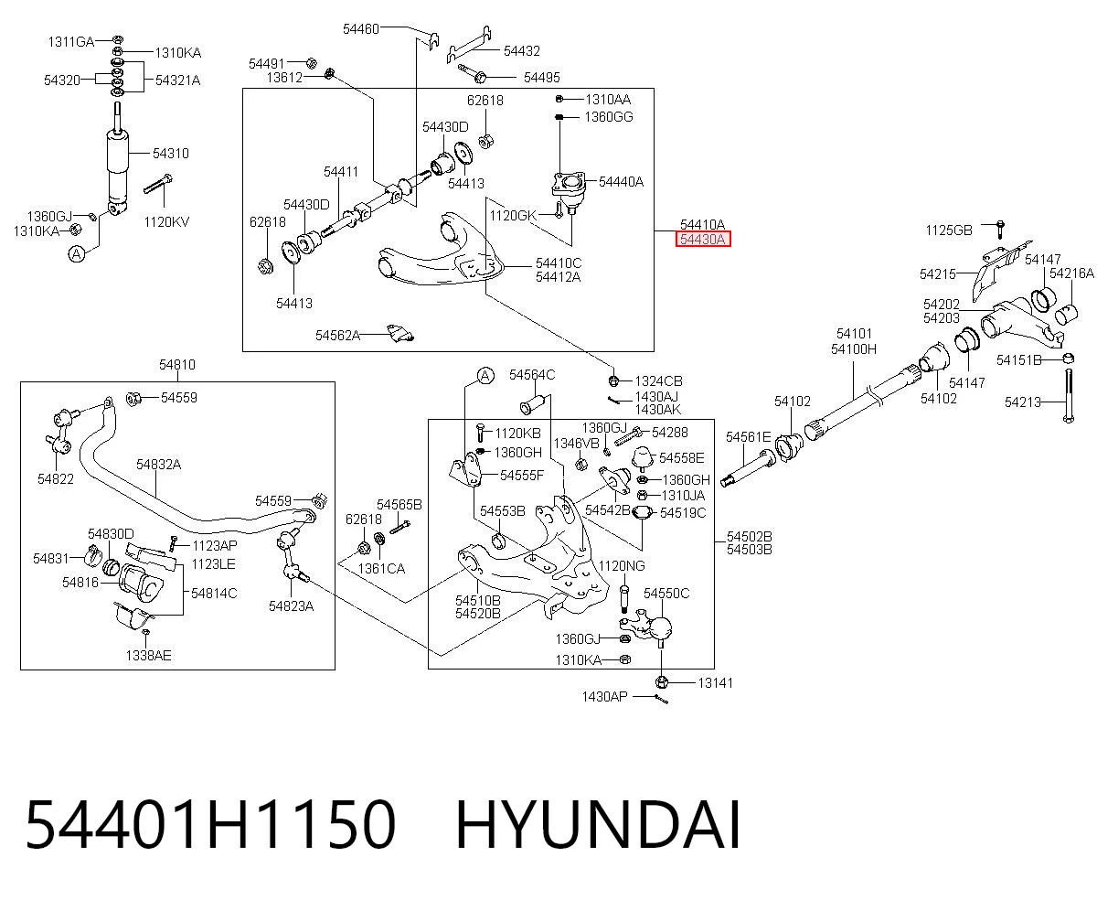 Важіль передньої підвіски верхній, правий Hyundai Terracan позашляховик (HP) (2001 - 2006) ціна, від 44.34 USD