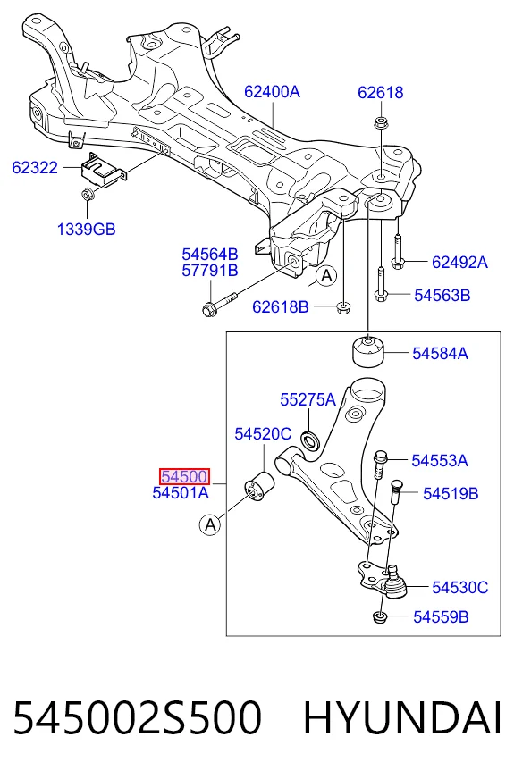 545002S500 Hyundai/Kia Поперечний важіль