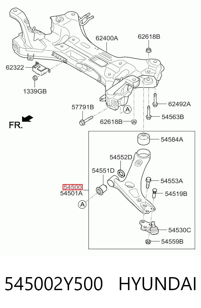545002Y500 Hyundai/Kia Поперечний важіль
