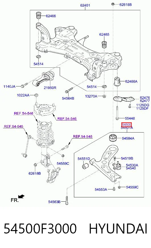 54500F3000 Hyundai/Kia Поперечний важіль