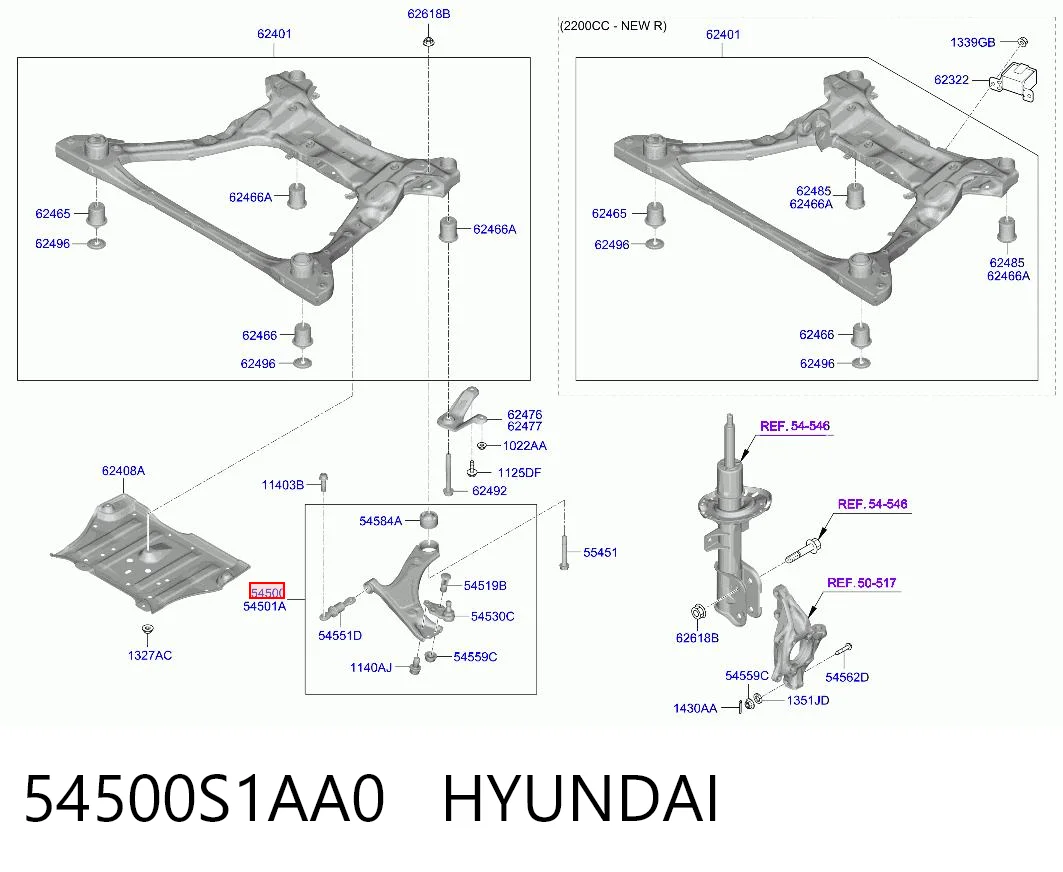 54500S1AA0 Hyundai/Kia Поперечний важіль