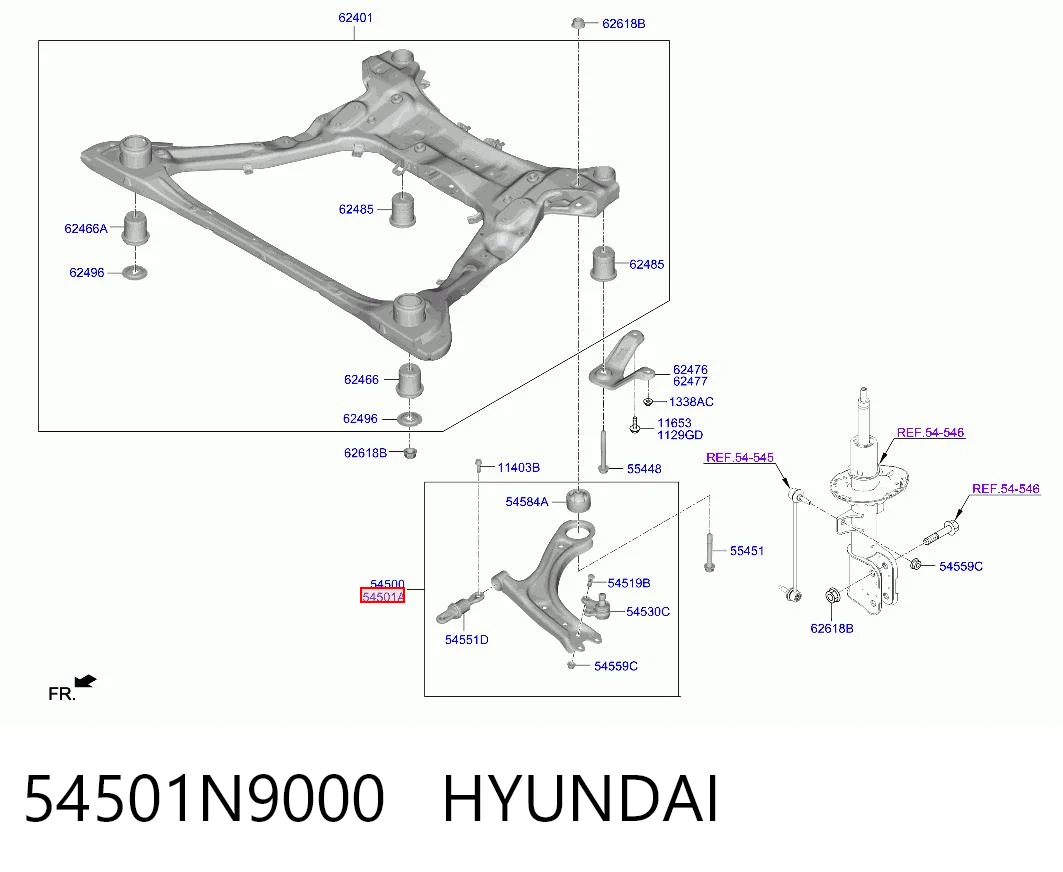 Важіль передньої підвіски нижній, правий Honda 54501N9000 ціна, від 92.73 USD