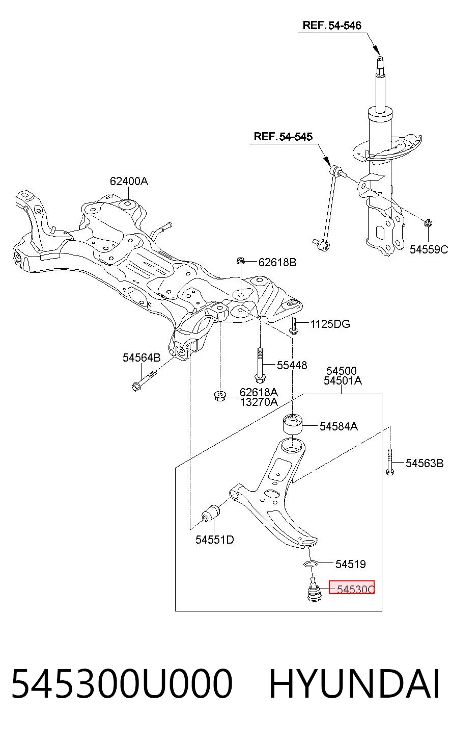 545300U000 Hyundai/Kia Кульові на авто