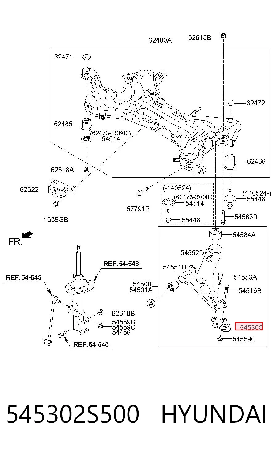 545302S500 Hyundai/Kia Кульові на авто