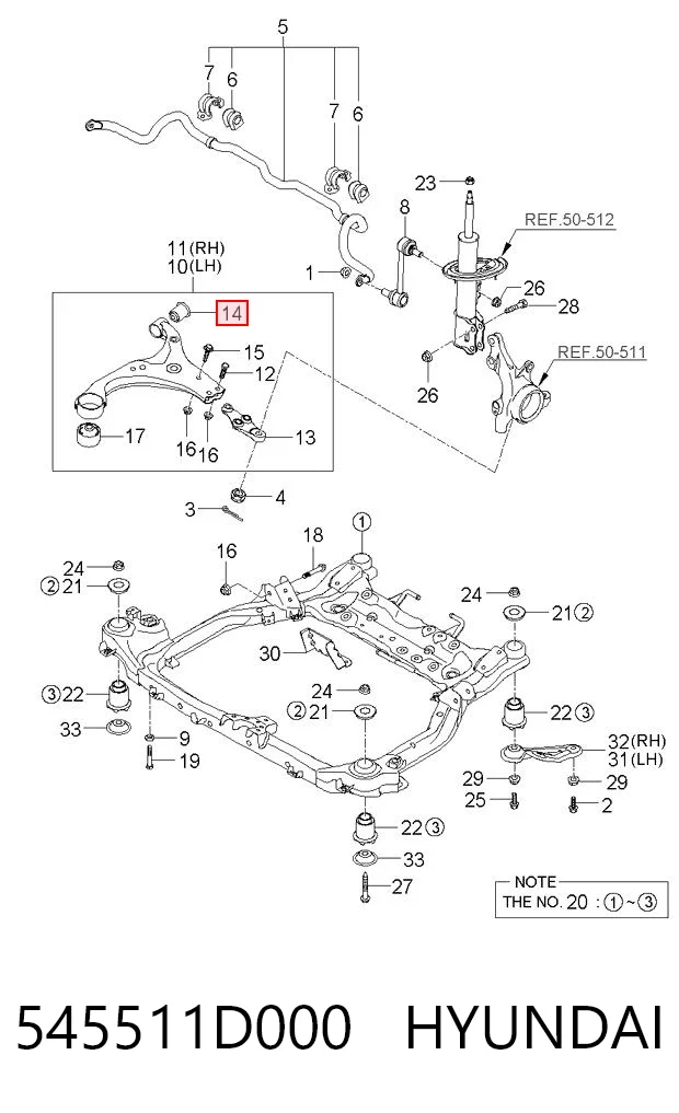  Сайлентблок переднього важеля KIA Carens 2