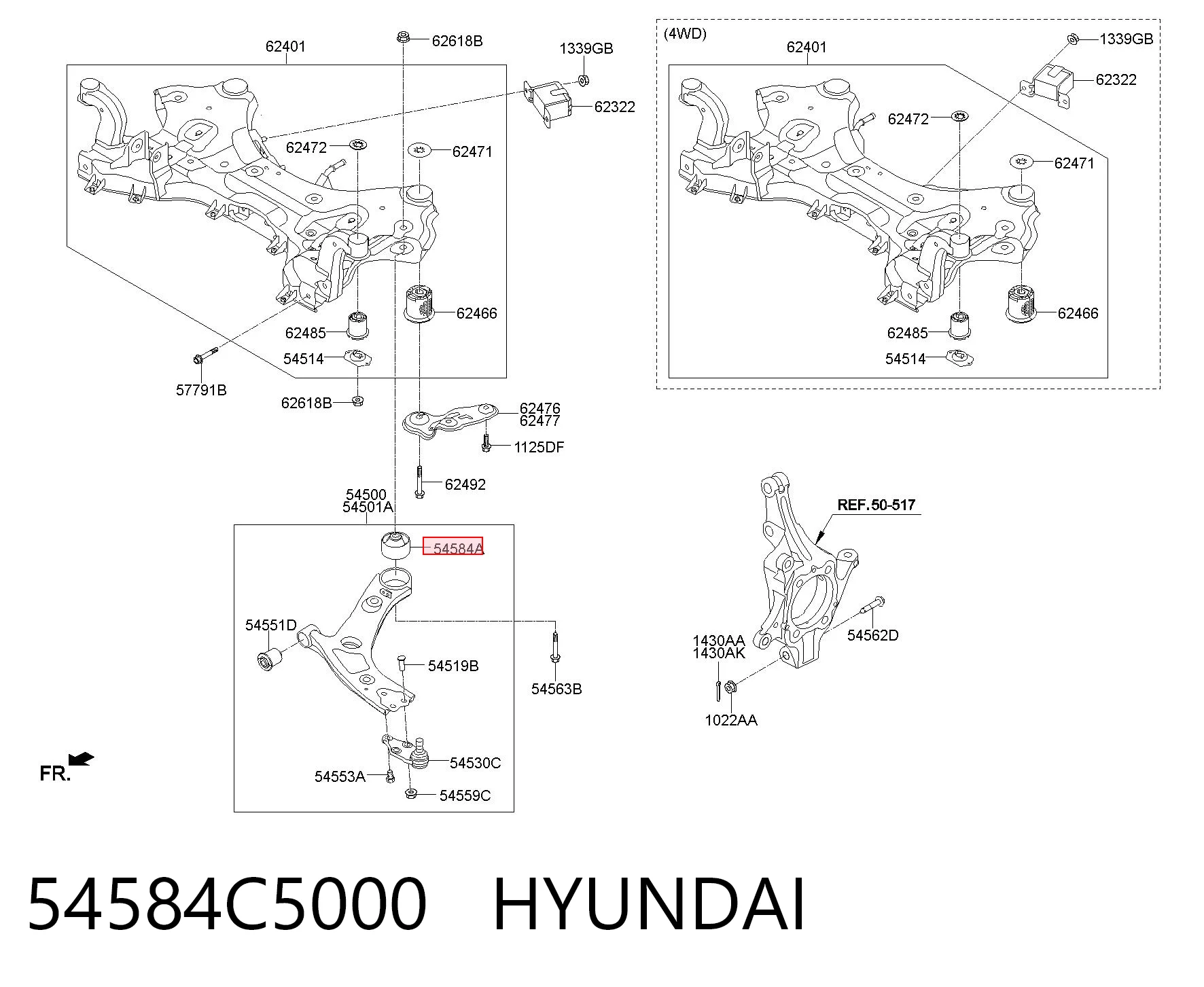 54584C5000 Hyundai/Kia Сайлентблок переднього нижнього важеля