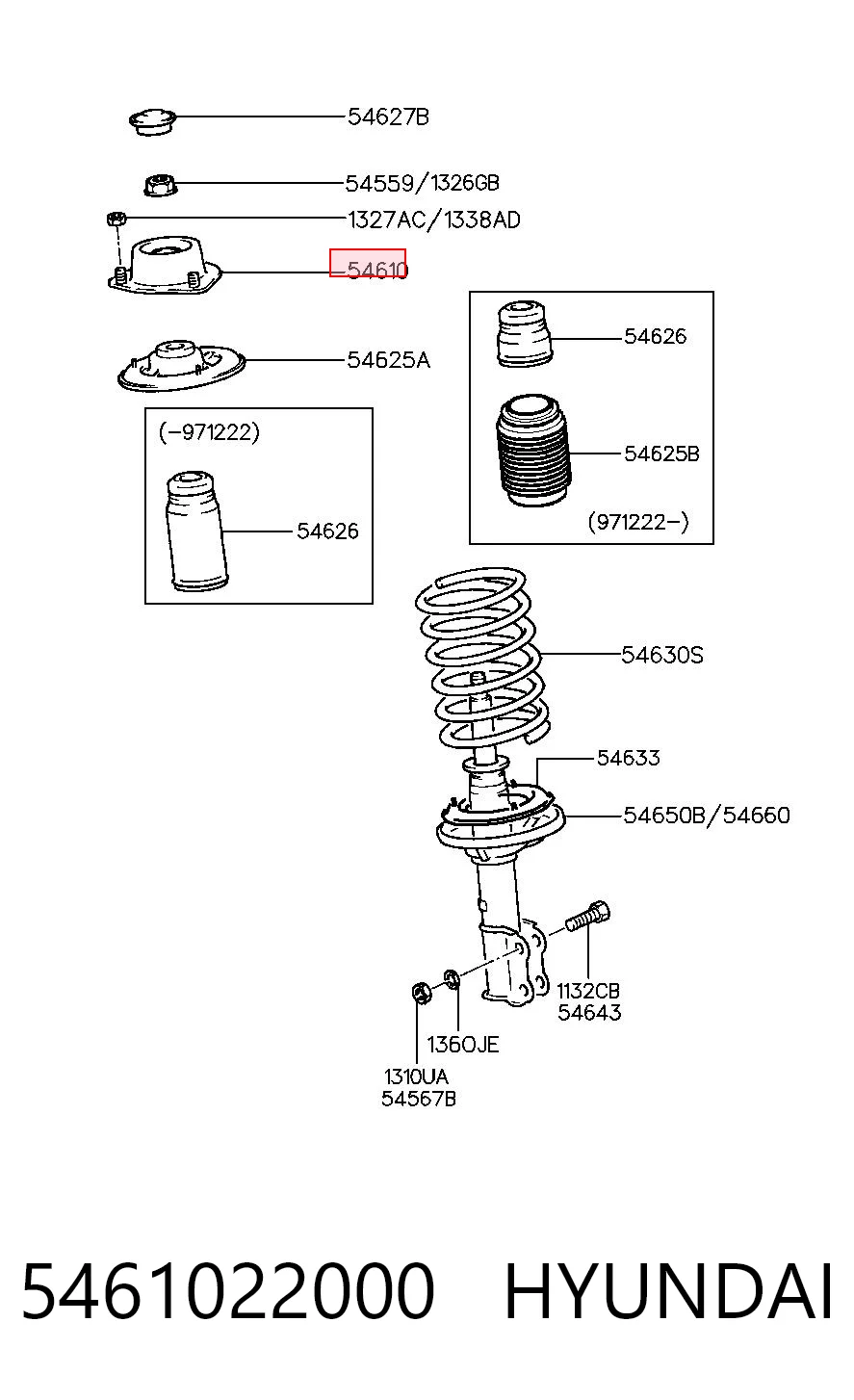 5461022000 Hyundai/Kia Кріплення переднього амортизатора