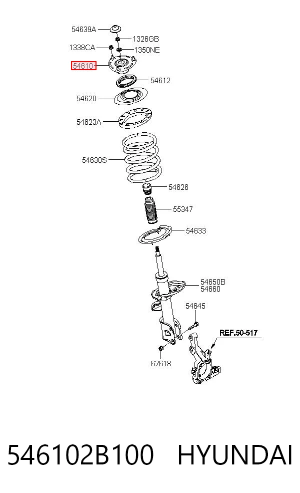 546102B100 Hyundai/Kia Кріплення переднього амортизатора