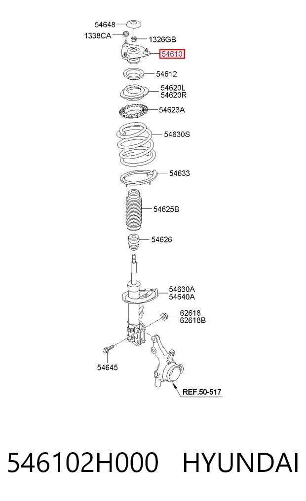 546102H000 Hyundai/Kia Кріплення переднього амортизатора