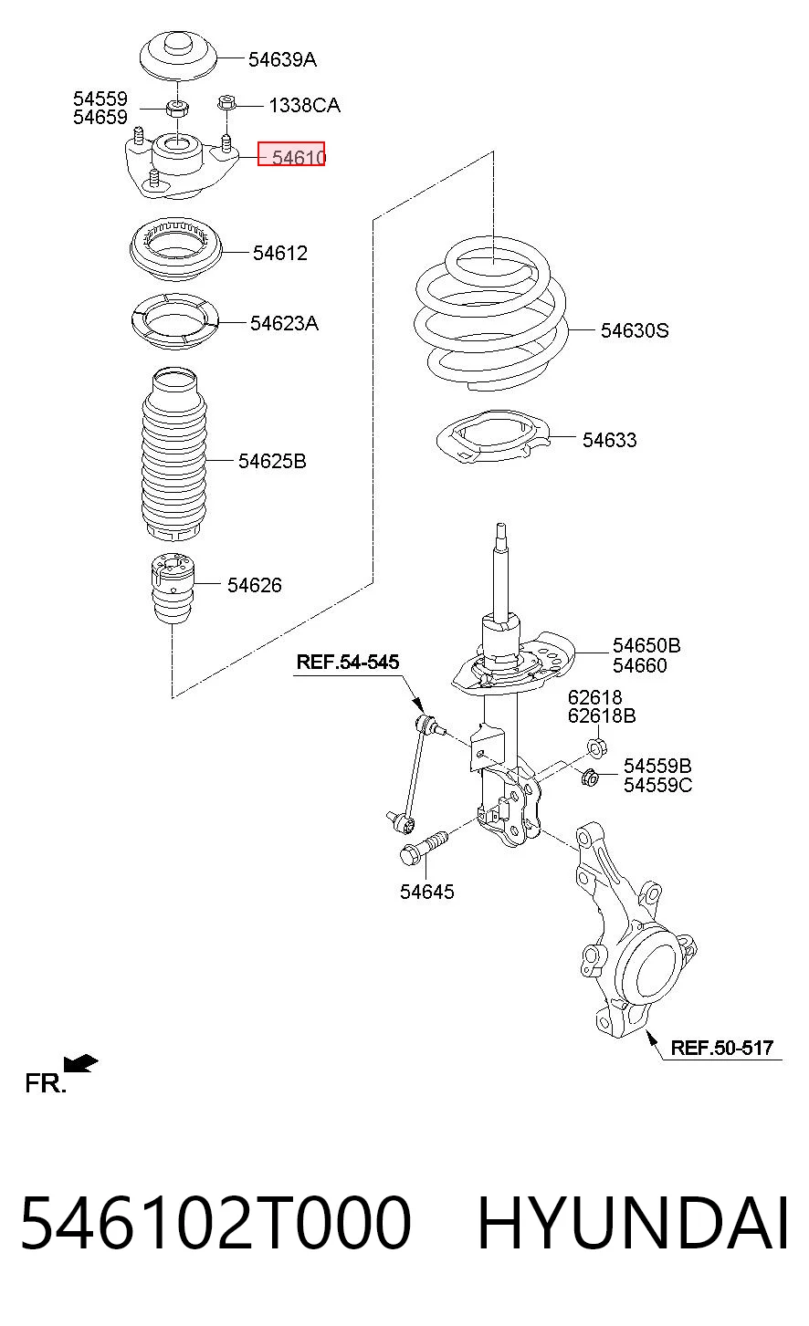 546102T000 Hyundai/Kia Кріплення переднього амортизатора