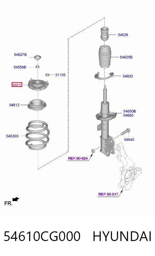 54610CG000 Hyundai/Kia Кріплення переднього амортизатора