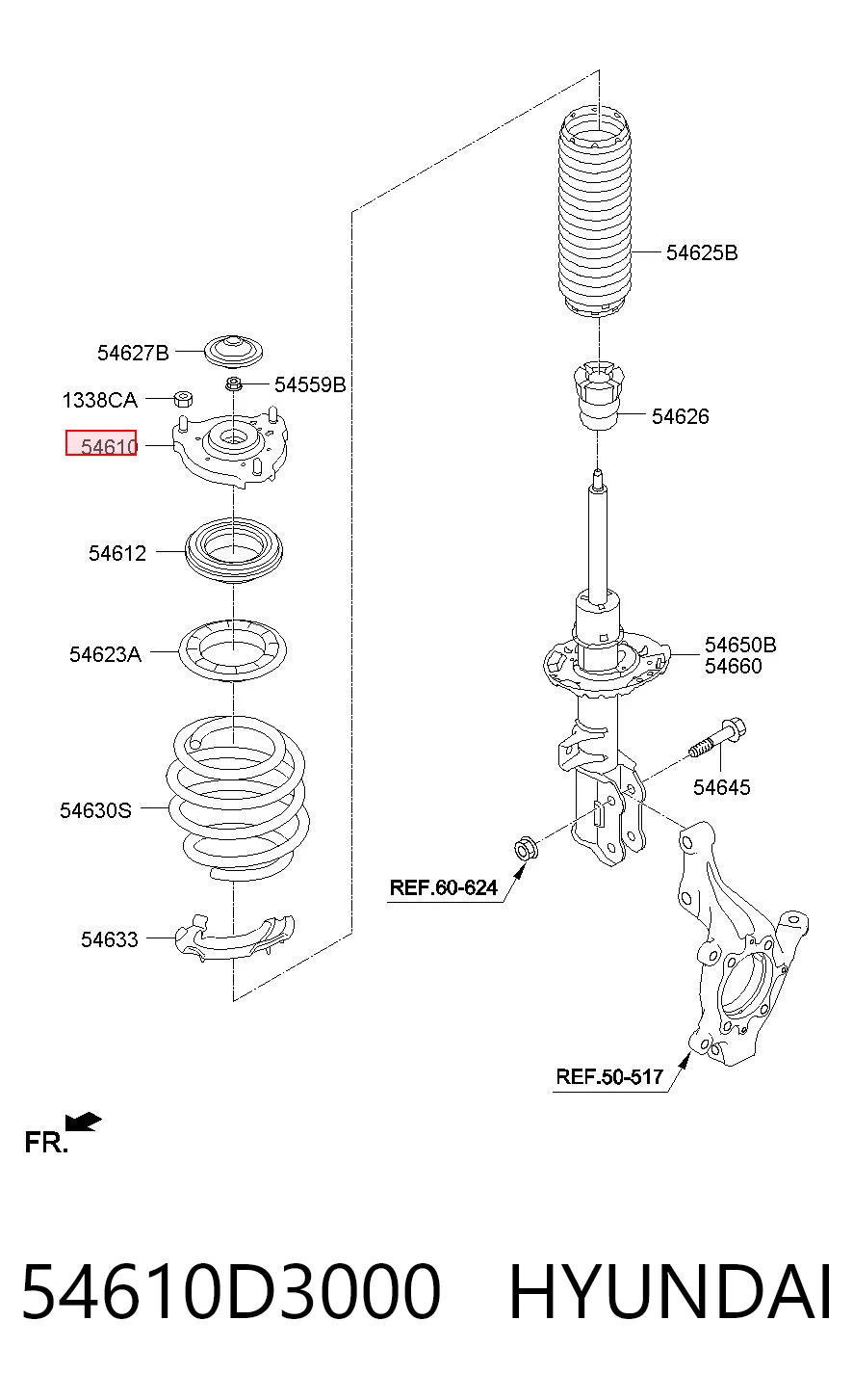 54610D3000 Hyundai/Kia Кріплення переднього амортизатора