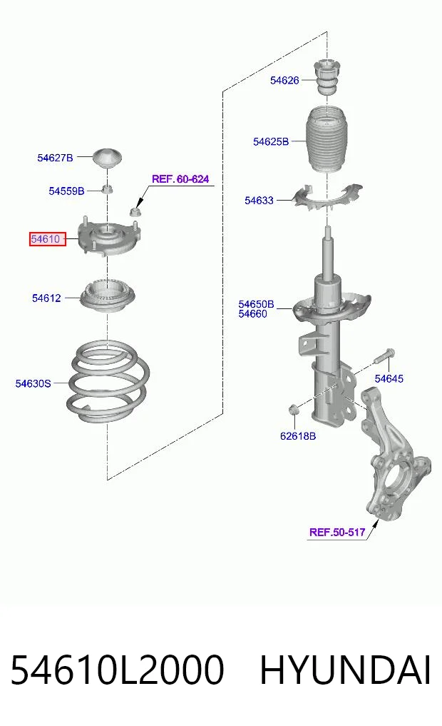 54610L2000 Hyundai/Kia Кріплення переднього амортизатора