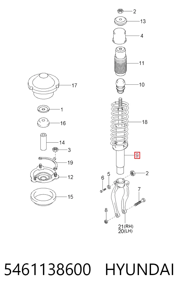 5461138600 Hyundai/Kia Стійка передня
