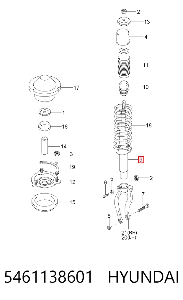 5461138601 Hyundai/Kia Стійка передня