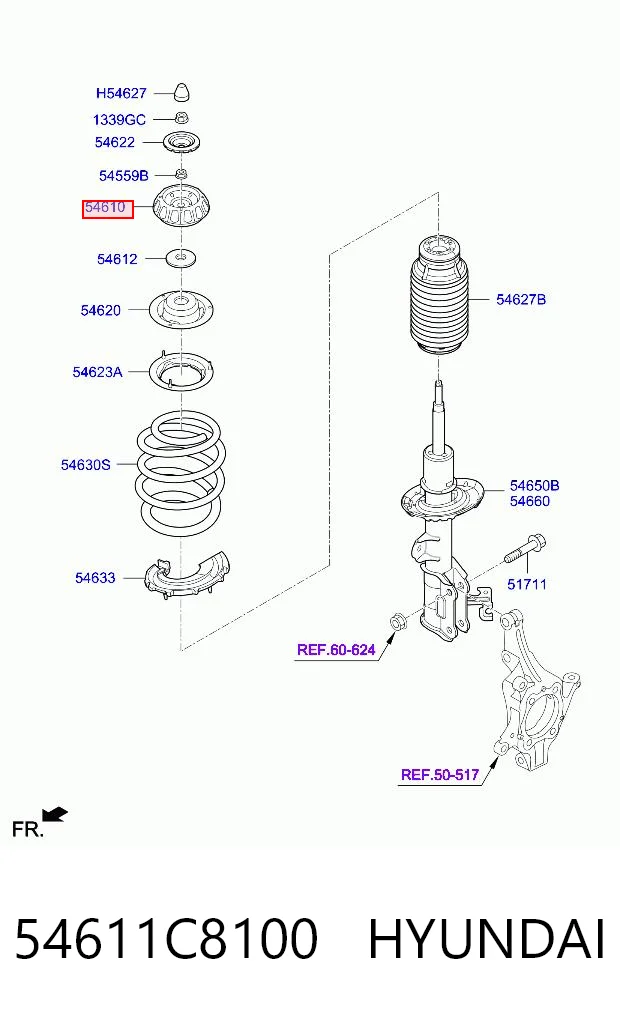 54611C8100 Hyundai/Kia Кріплення переднього амортизатора