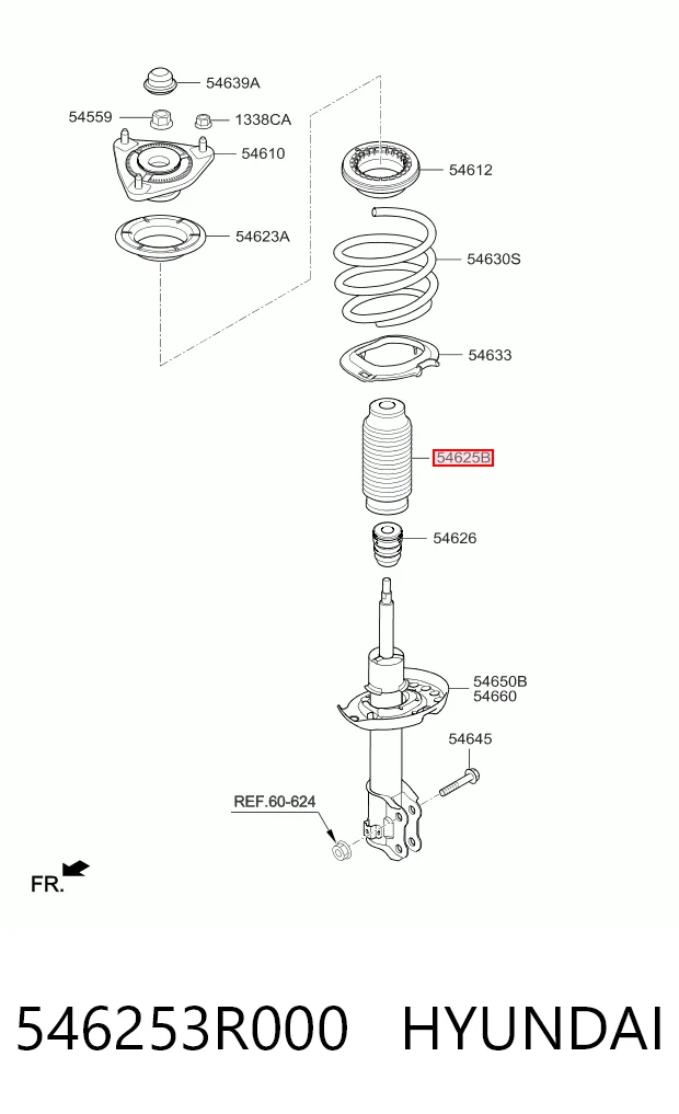 546253R000 Hyundai/Kia Пильник стійки передньої