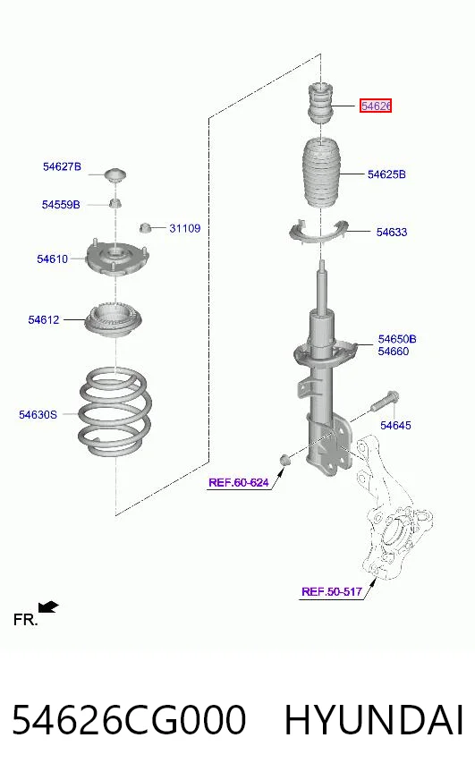 54626CG000 Hyundai/Kia Буфер-відбійник амортизатора переднього