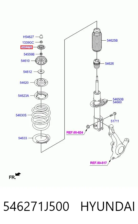 546271J500 Hyundai/Kia Кріплення переднього амортизатора