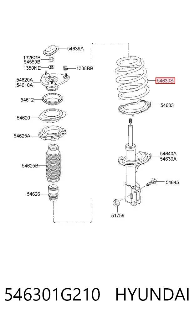 Пружина передня 546301G210 Sensen