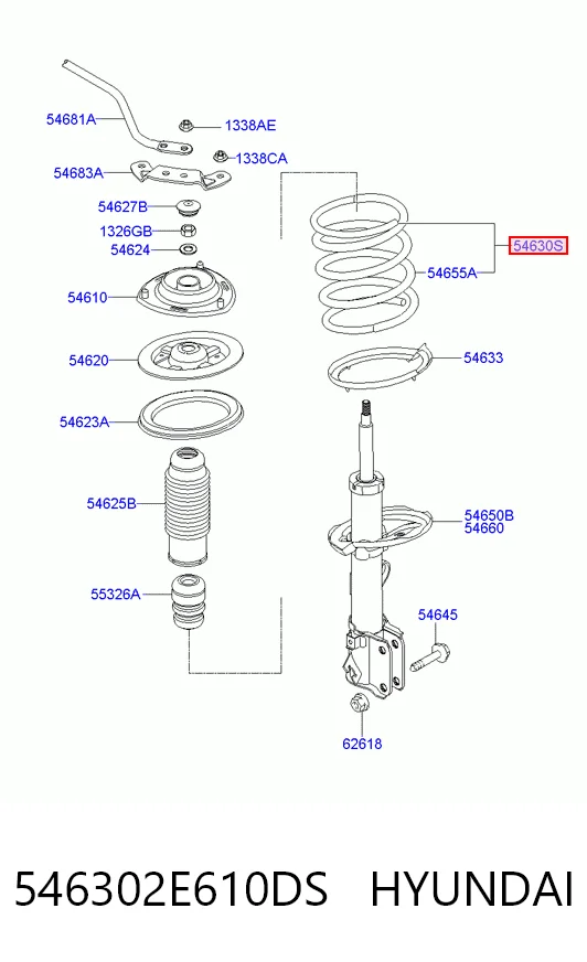 Пружина передня Hyundai Tucson I позашляховик (JM) (2004 - 2010) ціна, від 31.67 USD