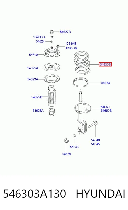  Пружина передня Hyundai Trajet 