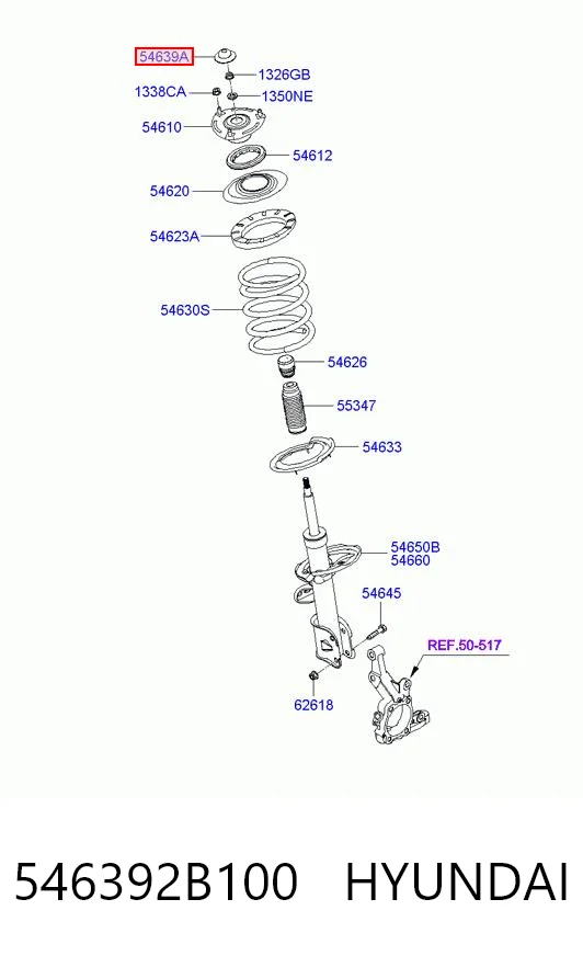 546392B000 Chrysler Кришка опори амортизатора переднього