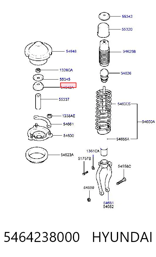5464238000 Hyundai/Kia Втулка штоку переднього амортизатора