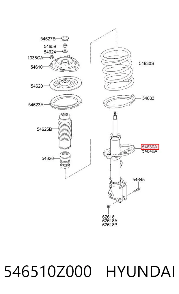 546510Z000 Hyundai/Kia Ліва передня стійка