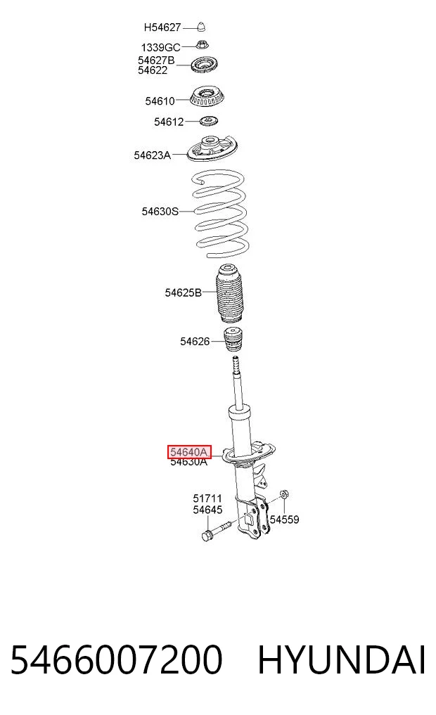 5466007200 Hyundai/Kia Амортизатор передньої підвіски