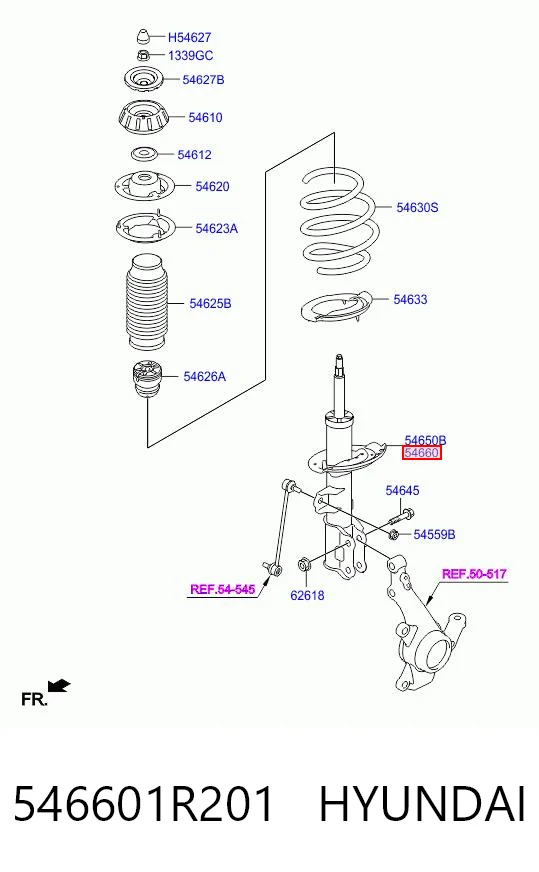 546601R201 Hyundai/Kia Амортизатор передньої підвіски