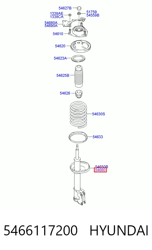 Амортизатор передній, правий 5466117200 Mando