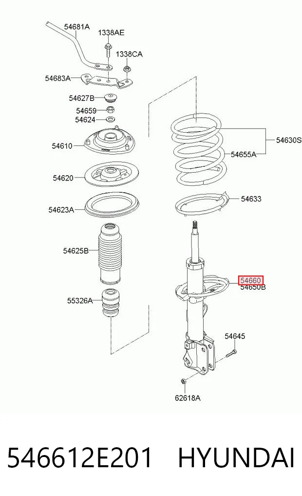 546612E201 Hyundai/Kia Амортизатор передньої підвіски