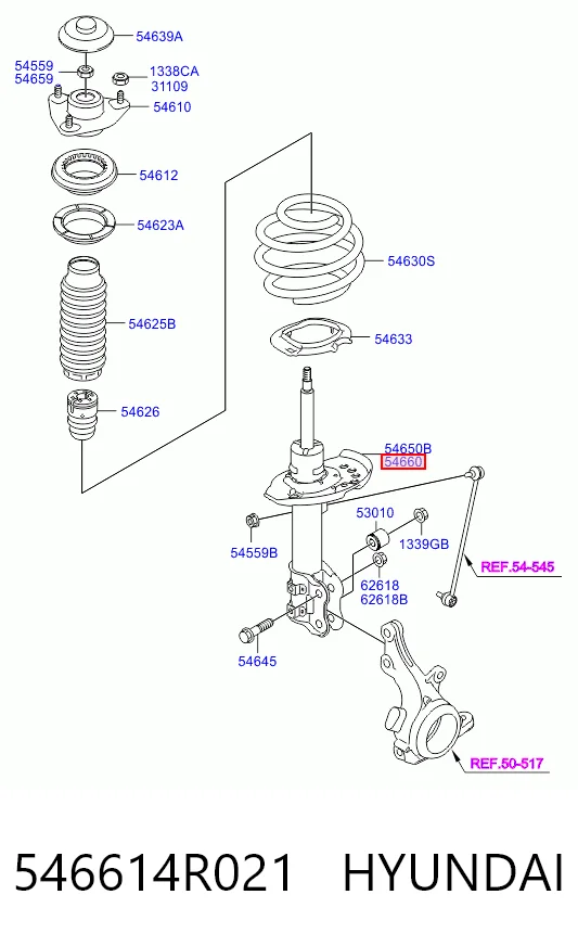 546614R021 Hyundai/Kia Амортизатор передньої підвіски