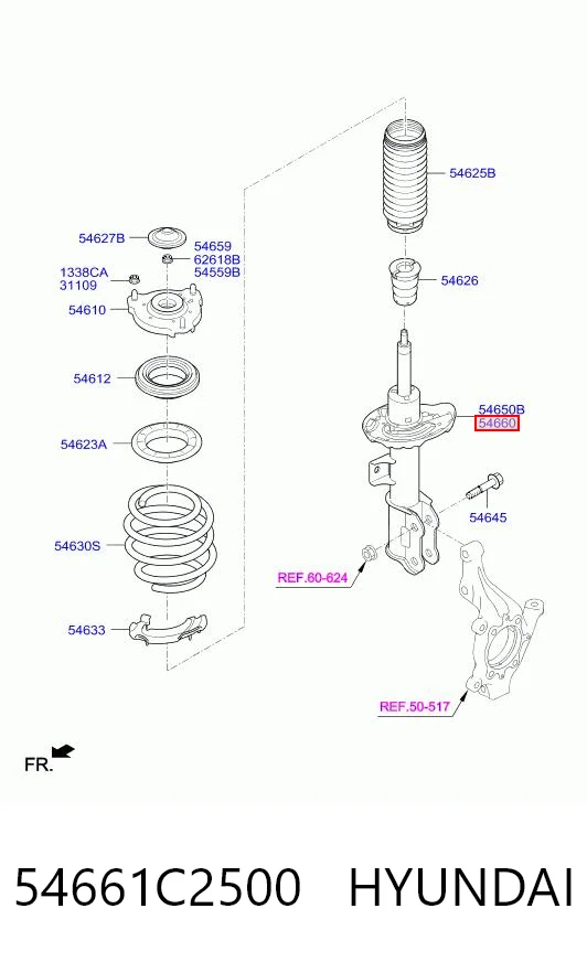 54661C2500 Hyundai/Kia Амортизатор передньої підвіски
