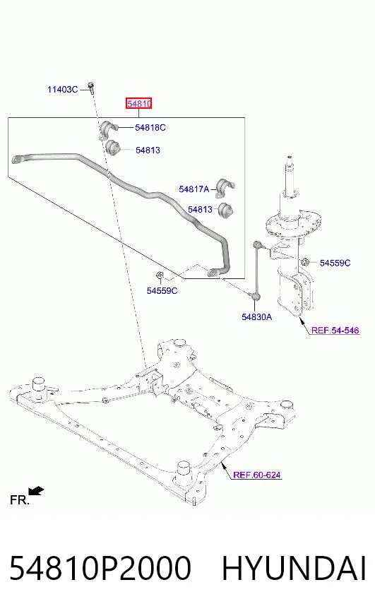 54810P2000 Hyundai/Kia Стабілізатор передньої підвіски