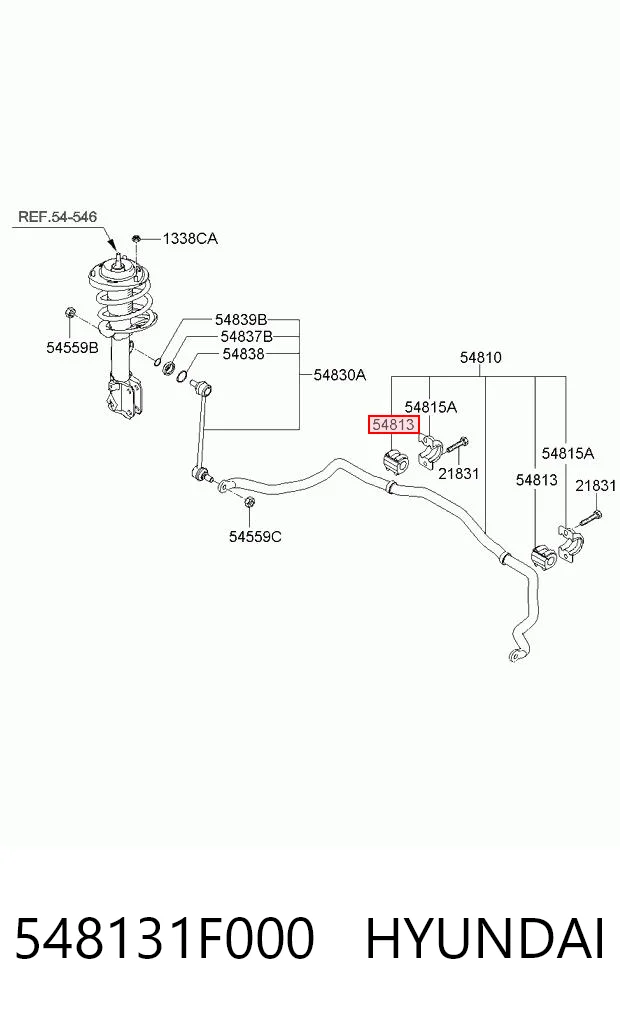 548131F000 Hyundai/Kia Втулка стабілізатора переднього
