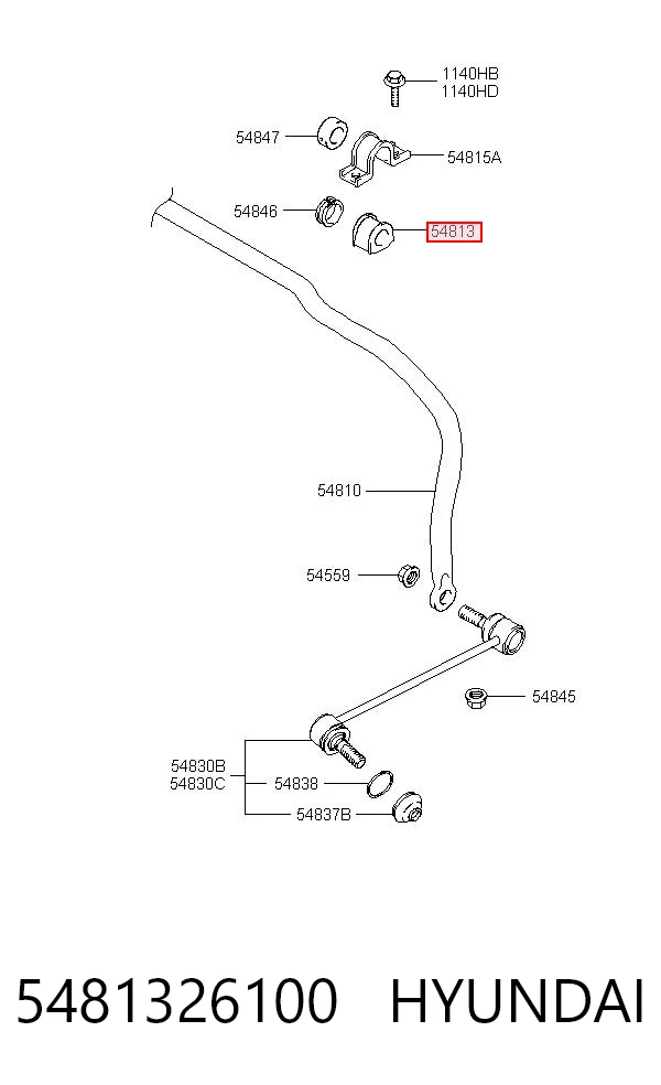5481326100 Hyundai/Kia Втулка стабілізатора переднього