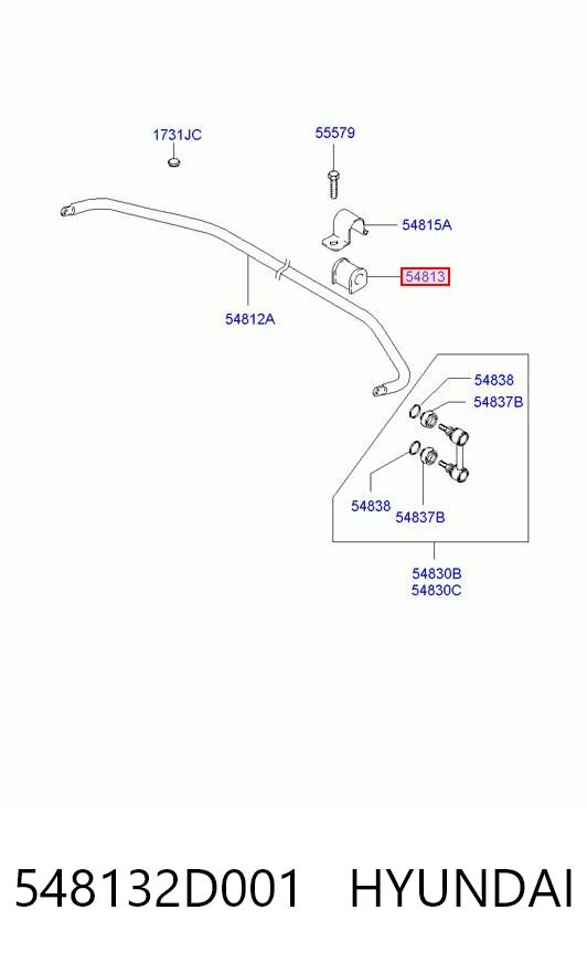 548132D001 Hyundai/Kia Втулка стабілізатора переднього