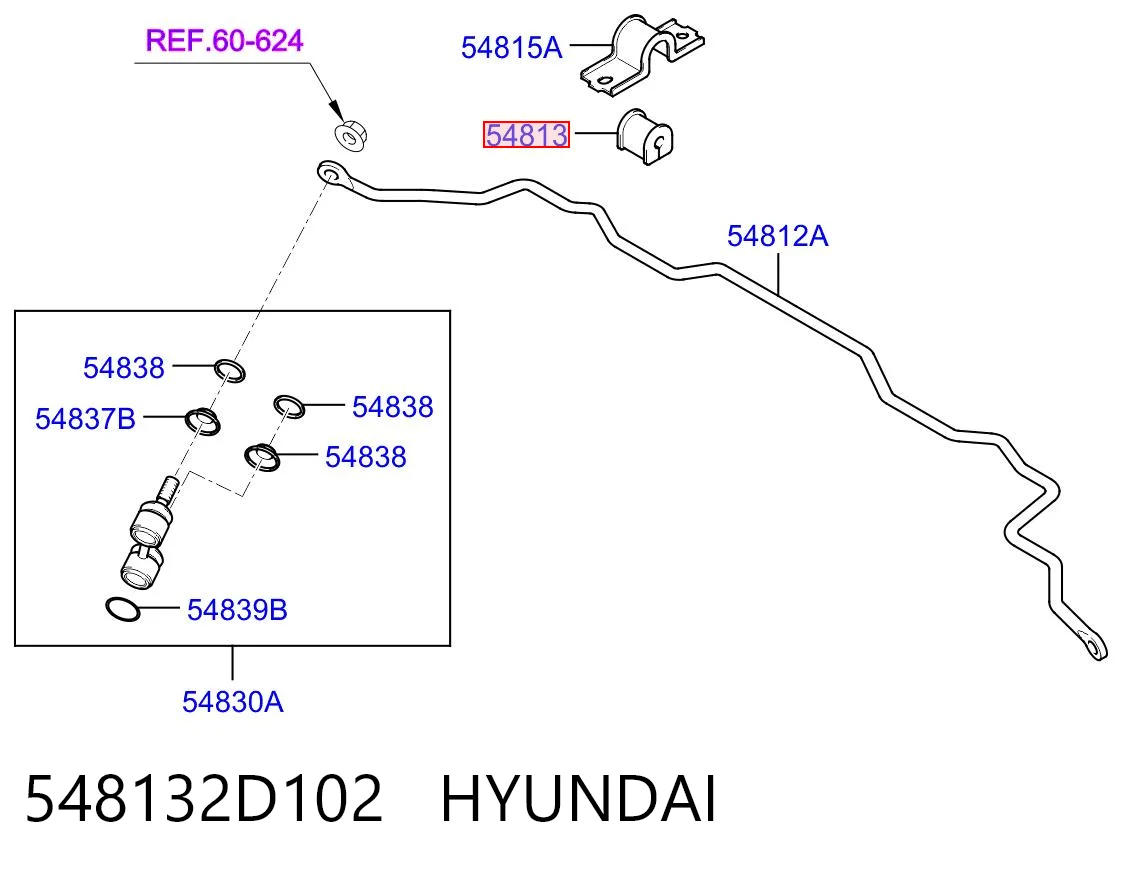 548132D102 Hyundai/Kia Втулка стабілізатора переднього