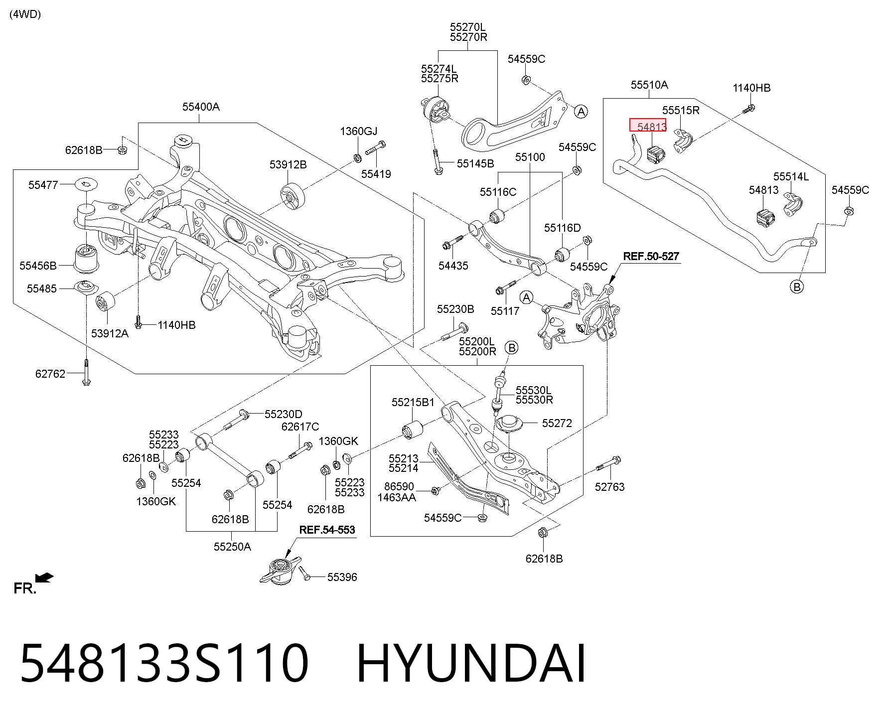 548133S110 Hyundai/Kia Втулка стабілізатора переднього